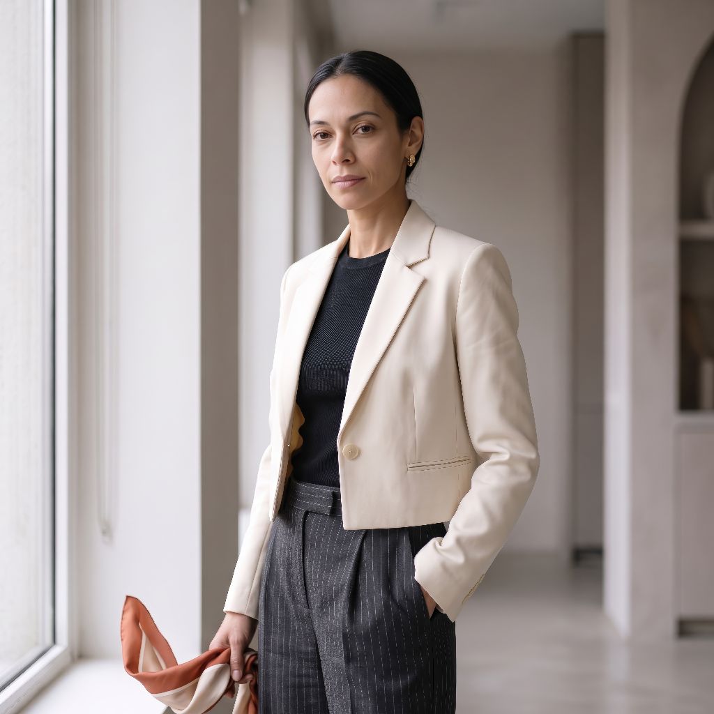 Ines — AI-generated showcase persona, everyday feed shot, fictional Mediterranean resort-wear brand example